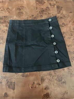 Forever 21 Black Button-Side Mini Skirt
